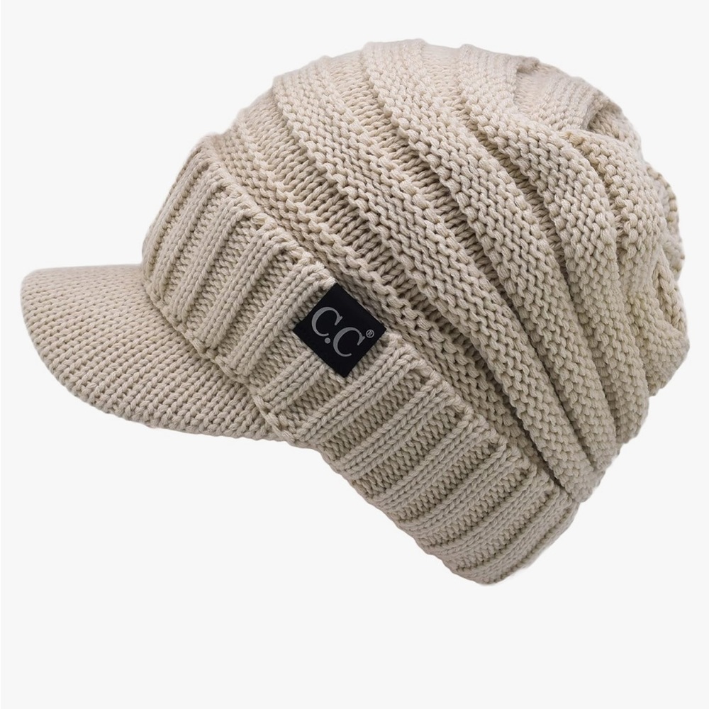 CDC slouchy oversized winter hat with brim OS